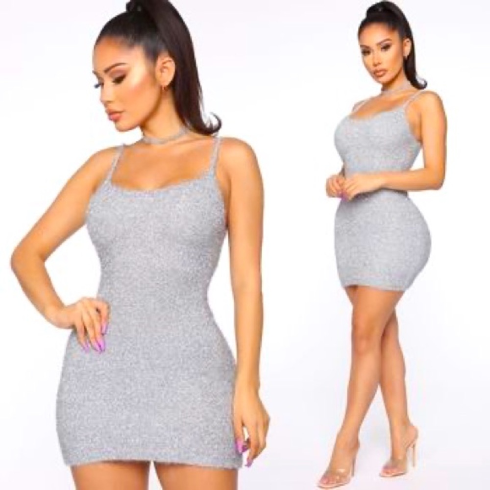 Fashion Nova For The Books Mini Dress - Silver